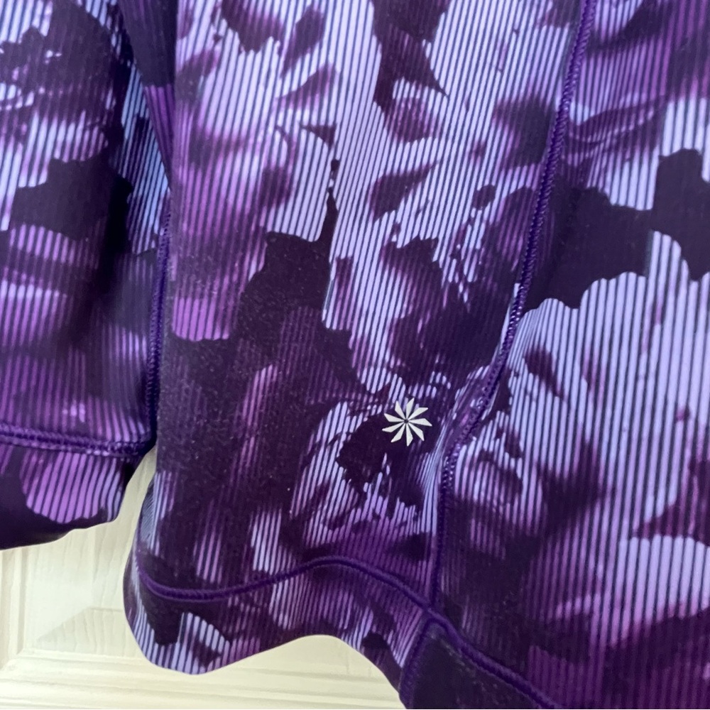 Athleta Purple Floral Women's 1/4 Zip Sweatshirt Size 1X - Picture 6 of 9